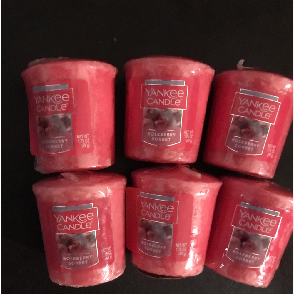 6 Yankee Candle Roseberry Sorbet Votives lot bundle fruity floral